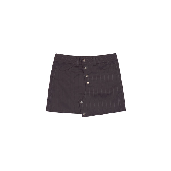 Snaps Miniskirt - Lavender Pinstripe