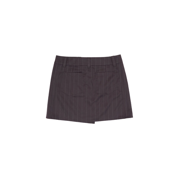 Snaps Miniskirt - Lavender Pinstripe