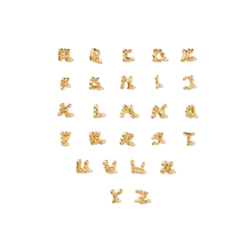 Alphabet Clay Stud Gold - P