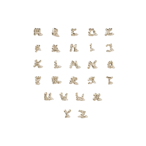 Alphabet Clay Stud Silver - C