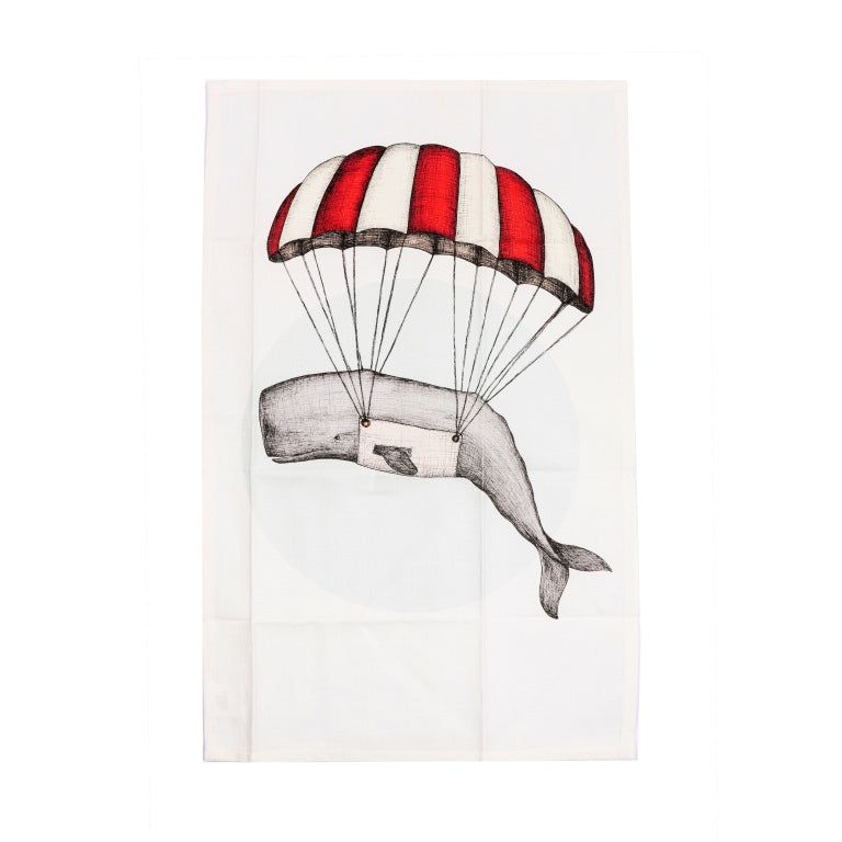 Parachute Whale - Art Tea Towel