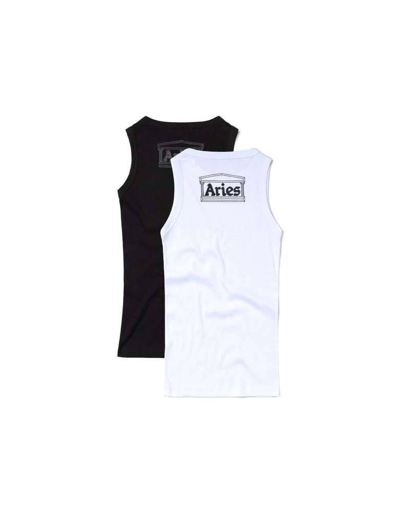 Aries Racer Back Rib Vest White