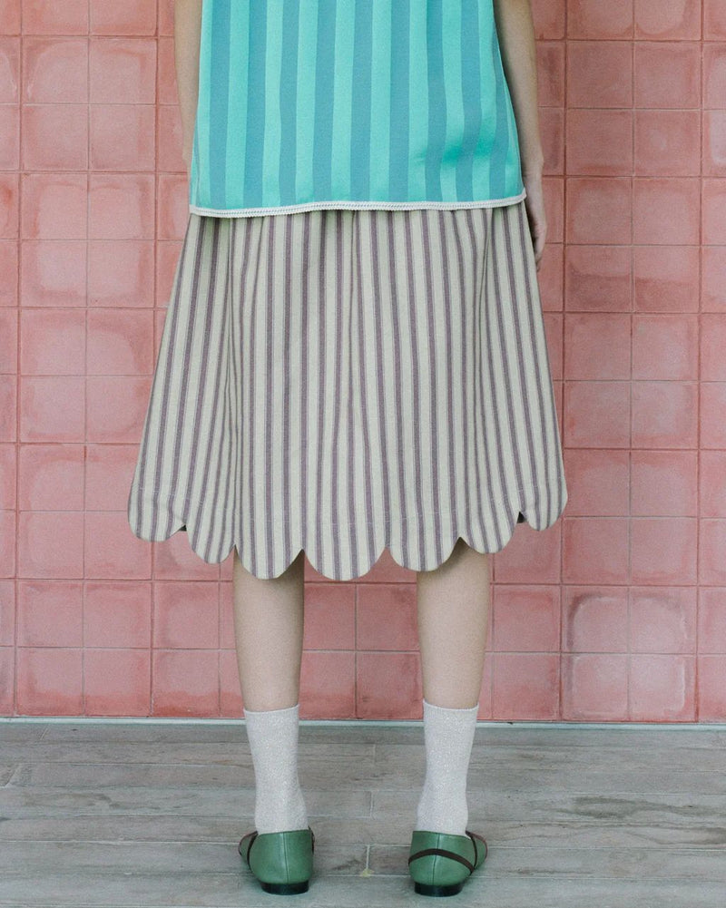 Trap Scallop Skirt Creme