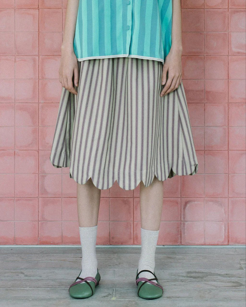 Trap Scallop Skirt Creme