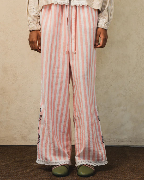 Pino Embroidery Pants Stripe