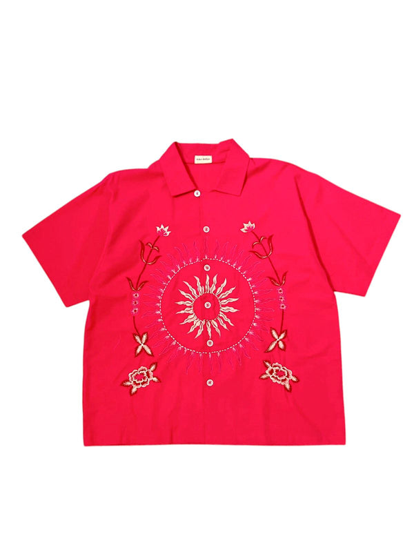 Sun Boy Embroidery Shirt Fuschia - No Lace