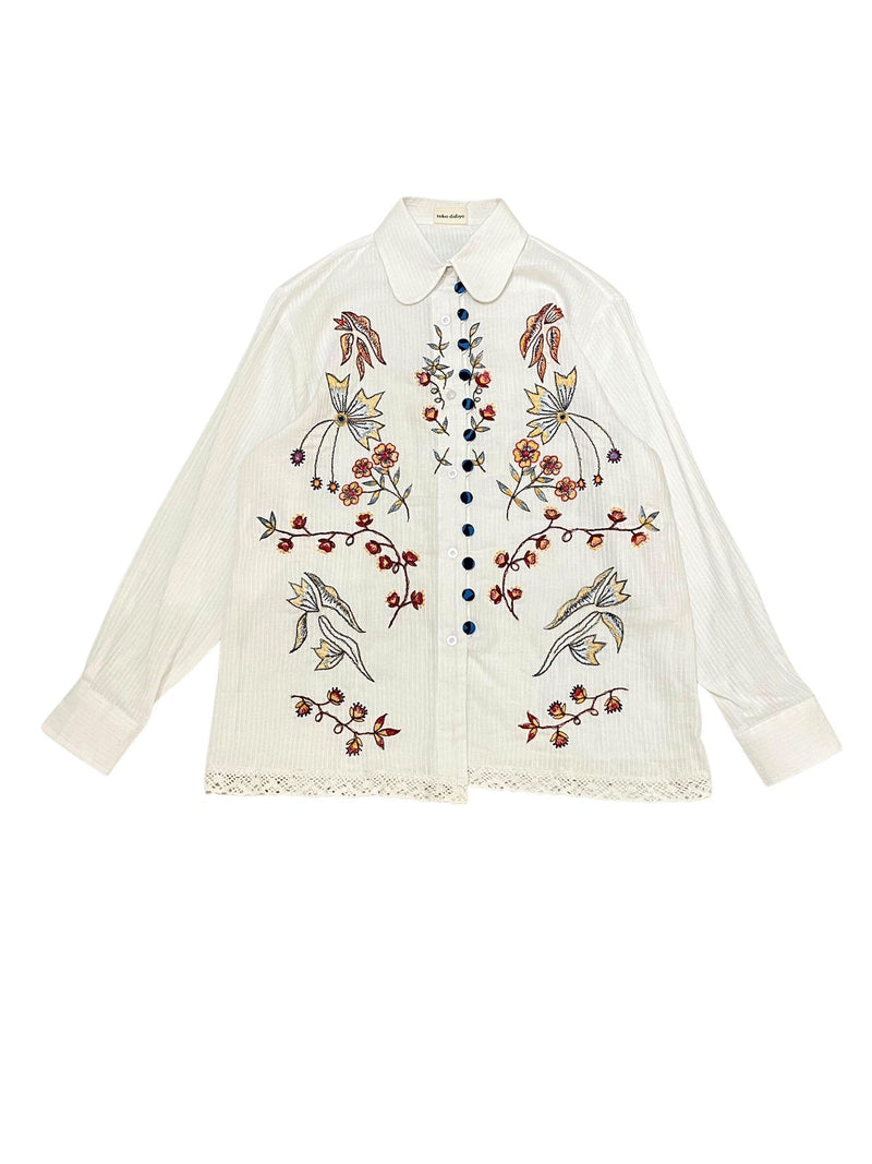 Pollux Embroidery LS Shirt White