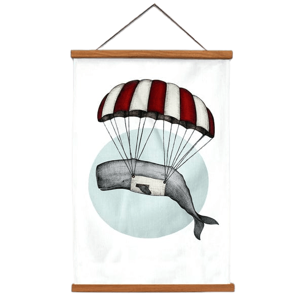 Parachute Whale - Art Tea Towel