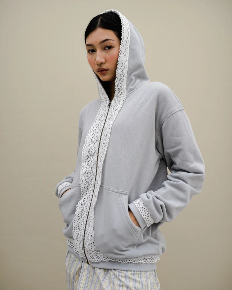 Dune Lace Hoodie Grey All Size