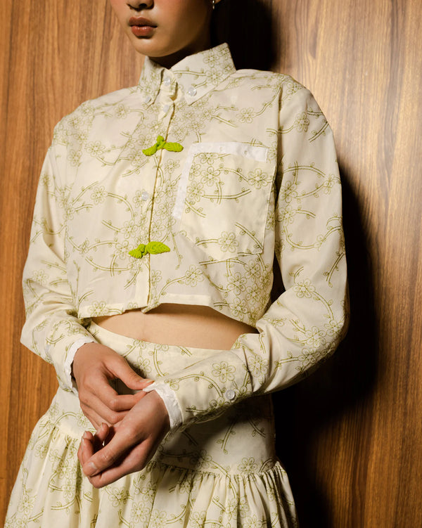 Tianra Cropped Shirt Green